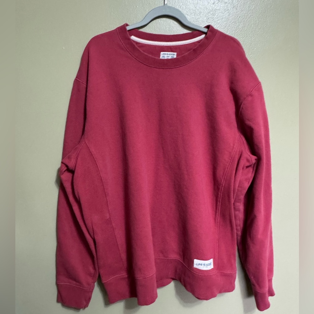 Life is‎ Good Crewneck Fleece Sweatshirt, Size XXL, Rust